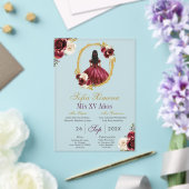 Frosted Acrylic Cherry Red Quinceañera Invitation (Insitu (Mariage))