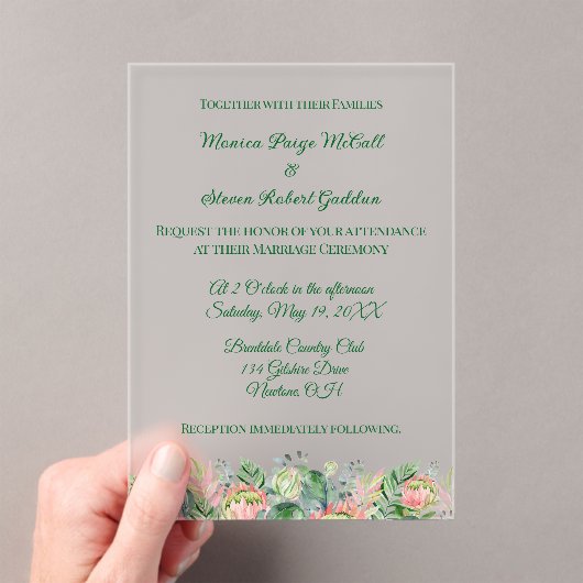 Frosted Acrylic Enchanting Wedding Invitation (In situ (ordinateur de poche))
