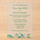 Frosted Acrylic Enchanting Wedding Invitation (Recto)