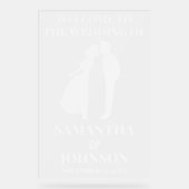 Frosted Acrylic White Wedding Welkomstbord Acryl Bord (Voorkant)