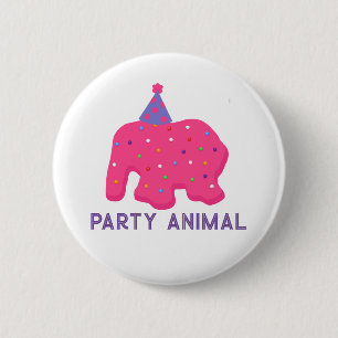 Frosted Animal Cookie Birthday Party Button