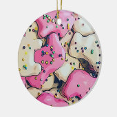 Frosted Animal Cookie Pattern Keramisch Ornament (Links)