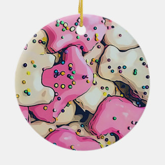 Frosted Animal Cookie Pattern Keramisch Ornament