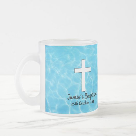 Frosted Baptism keepomwille Matglas Koffiemok (Links)