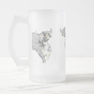 Frosted Beer Mok: Buffalo's op de vlucht Matglas Bierpul