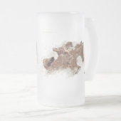 Frosted Beer Mok: Winst in het Zand Matglas Bierpul (Voorkant rechts)