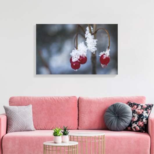 Frosted Berries Canvas Afdruk (Insitu (Woonkamer))