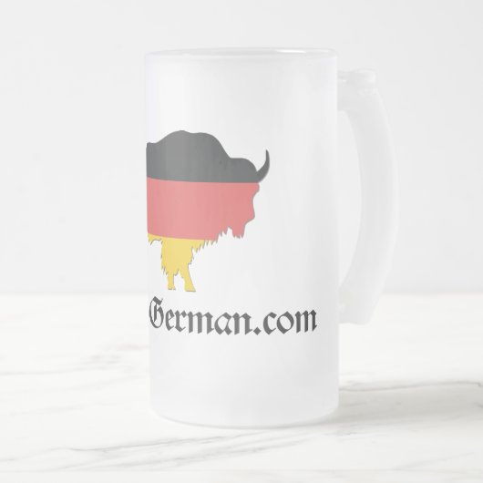 Frosted Bison Beer Stein Matglas Bierpul (Voorkant rechts)