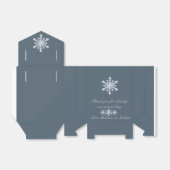 Frosted Blauw Winter Bruiloft Custom Bedankdoosjes (Uitgevouwen)