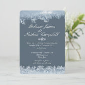 Frosted Blauw Winter Bruiloft Custom Kaart (Staand voorkant)