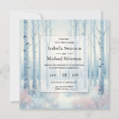 Frosted Blue Birch Forest Wedding Kaart (Voorkant)