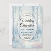 Frosted Blue Birch Forest Wedding Kaart (Voorkant)