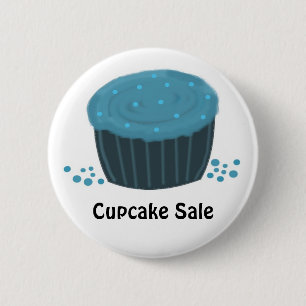 Frosted Blue Cupcake - Cupcake Sale Ronde Button 5,7 Cm