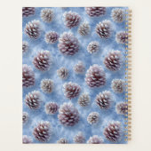 Frosted Blue Pinecones Pattern Sierkussen Planner (Achterkant)
