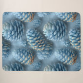 Frosted Blue Pinecones Sherpa Deken (Voorkant (horizontaal))