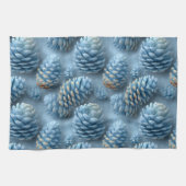Frosted Blue Pinecones Theedoek (Horizontaal)