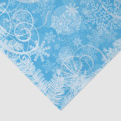 Frosted Blue Winter wervelingen en sneeuwvlokken Tissuepapier (Detail)