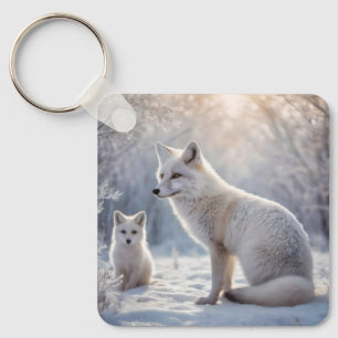 Frosted Bonds: de poolvos en haar welp Sleutelhanger