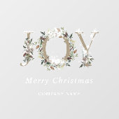 Frosted Botanical Floral Joy Holiday Raamsticker (Vel)
