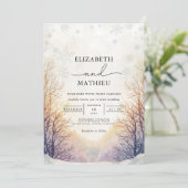 Frosted Branch Winter Wedding Kaart (Staand voorkant)