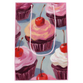 Frosted Cherry Cupcakes | verjaardagsfeest Medium Cadeauzakje (Achterkant)