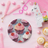 Frosted Cherry Cupcakes | verjaardagsfeest Papieren Bordje (Feest)