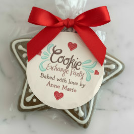 Frosted Christmas Cookie Exchange  Ronde Sticker