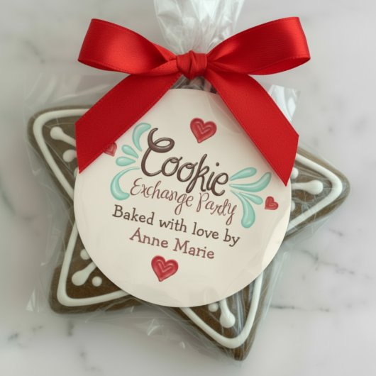 Frosted Christmas Cookie Exchange  Ronde Sticker