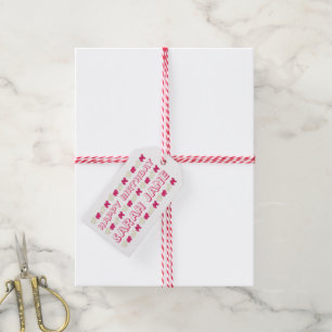 Frosted Circus Animal Cookies Roze Witte sprinken Cadeaulabel