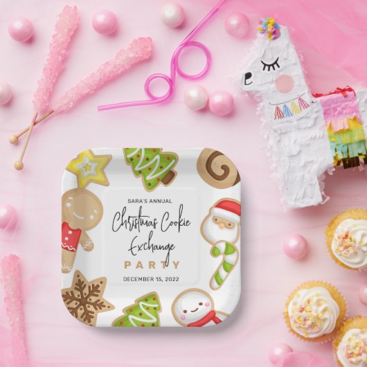Frosted Cookies kerstkoekjeswisselaar Papieren Bordje (Feest)