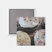 Frosted Cupcakes Party Time Magneet (Voorkant / Achterkant)