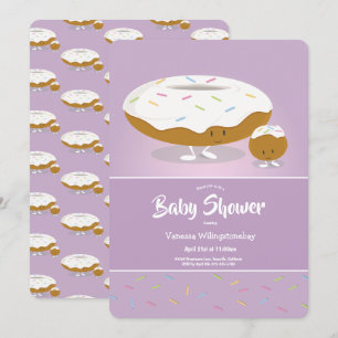 Frosted Donut en Donut Hole Sprinkles Baby shower Kaart