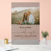 Frosted Elegant Bruiloft Welkomstfotobord Acryl Bord (Huwelijk)