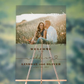 Frosted Elegant Bruiloft Welkomstfotobord Acryl Bord (Neutraal)