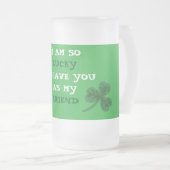 Frosted Glass Beer Mok - St. Patrick's Day Design (Voorkant rechts)
