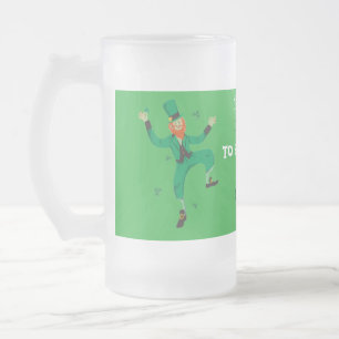 Frosted Glass Beer Mok - St. Patrick's Day Design