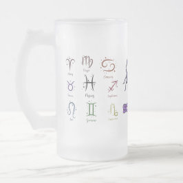 Frosted Glass Beer Mug ECC,ESMALTADO ZODIACAL Matglas Bierpul
