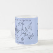 Frosted Glass Blue Butterfly Mug (Devant gauche)