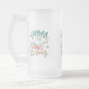 Frosted Glass Mok 16 oz - "Mama: het hart van onze