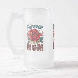 Frosted Glass Mok - 16 oz "Voor altijd dankbaar