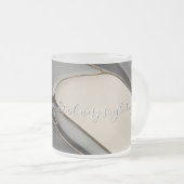 Frosted glass mok in stijlvolle graphics (Voorkant rechts)