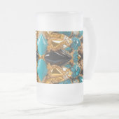 Frosted Glass Mok met Bahamas Kleuren ontwerp (Voorkant rechts)