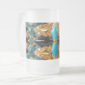 Frosted Glass Mok met Bahamas Kleuren ontwerp (Voorkant links)