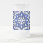 Frosted Glass Mok met Blauw Wit Kleuren ontwerp (Center)
