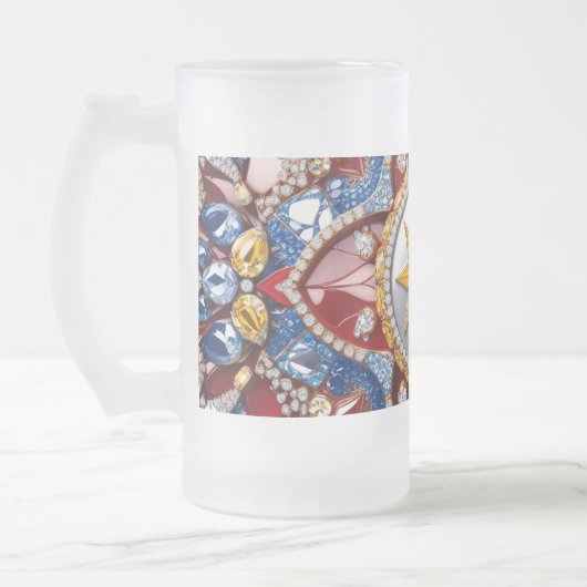 Frosted Glass Mok met Colombiaanse kleuren ontwerp (Links)