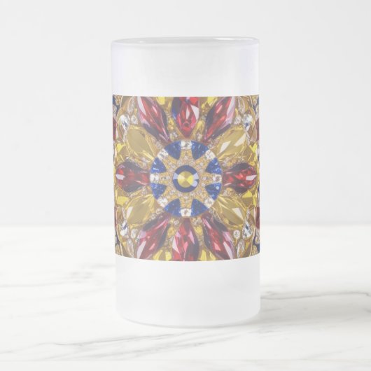 Frosted Glass Mok met Colombiaanse kleuren ontwerp (Center)