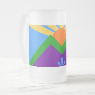 Frosted Glass Mok met de vlag van Manitou Springs