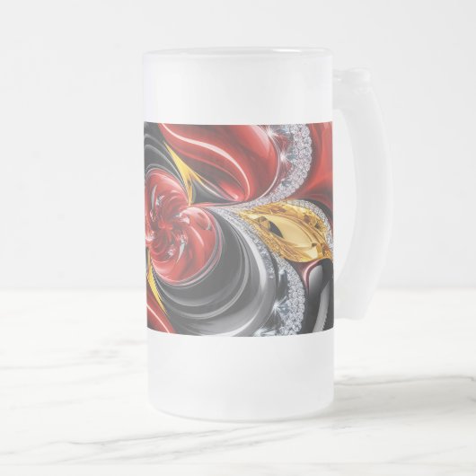 Frosted Glass Mok met Duitse kleuren ontwerp (Voorkant rechts)