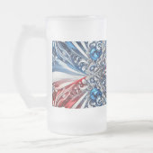 Frosted Glass Mok met Franse kleuren ontwerp (Links)