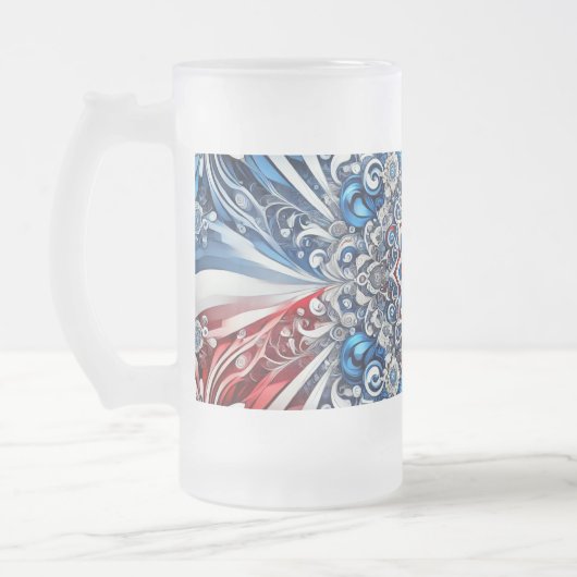 Frosted Glass Mok met Franse kleuren ontwerp (Links)